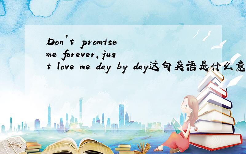 Don’t promise me forever,just love me day by day这句英语是什么意思?