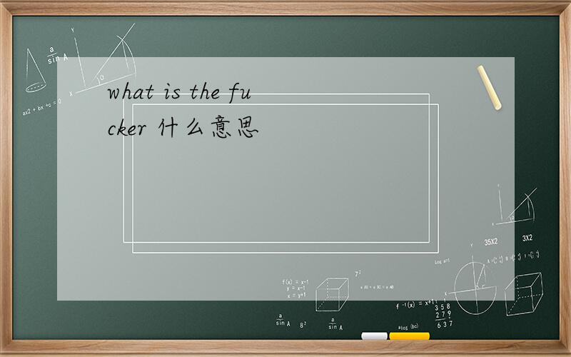what is the fucker 什么意思