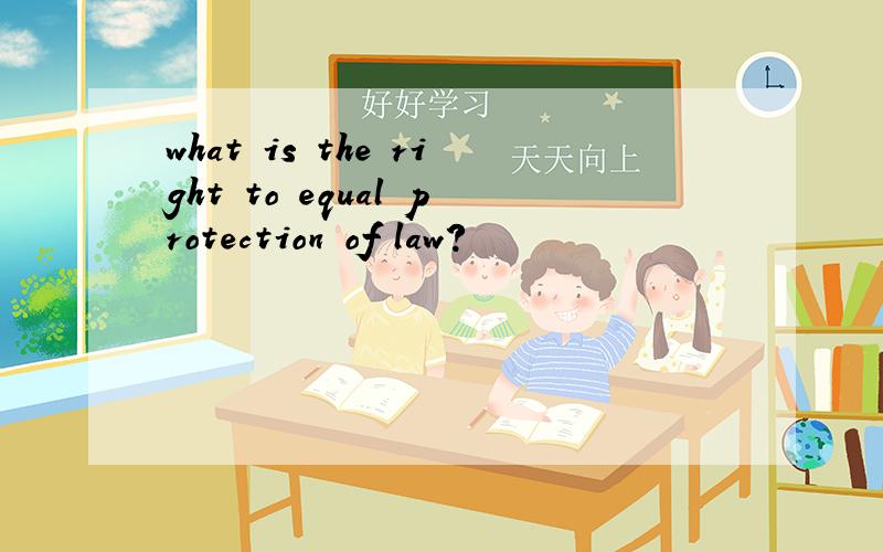 what is the right to equal protection of law?