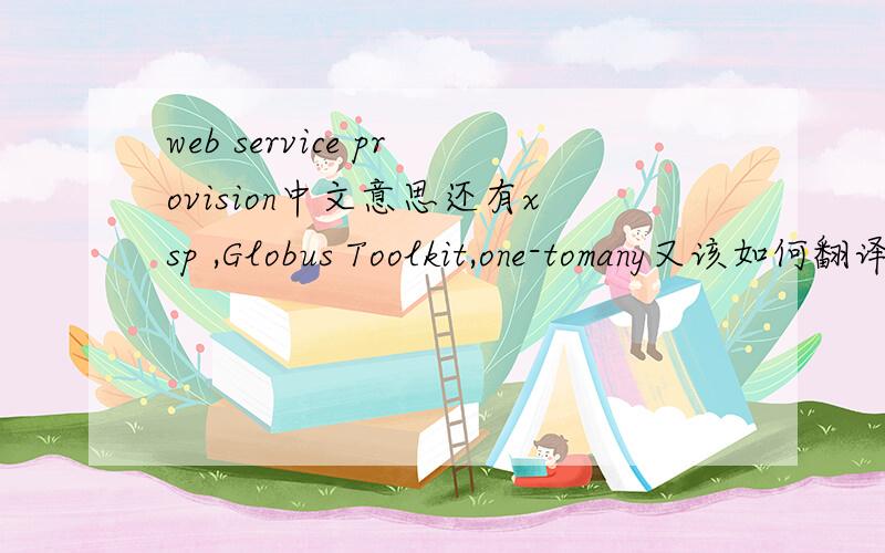web service provision中文意思还有xsp ,Globus Toolkit,one-tomany又该如何翻译呢?