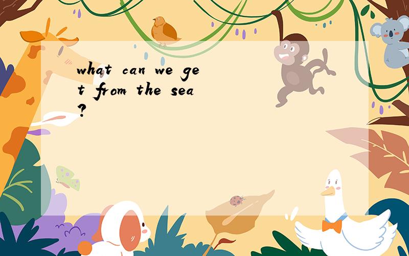 what can we get from the sea?
