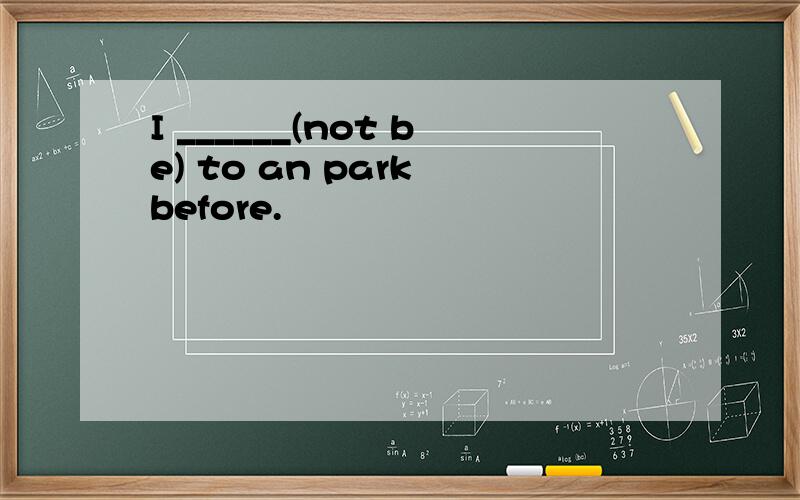 I ______(not be) to an park before.