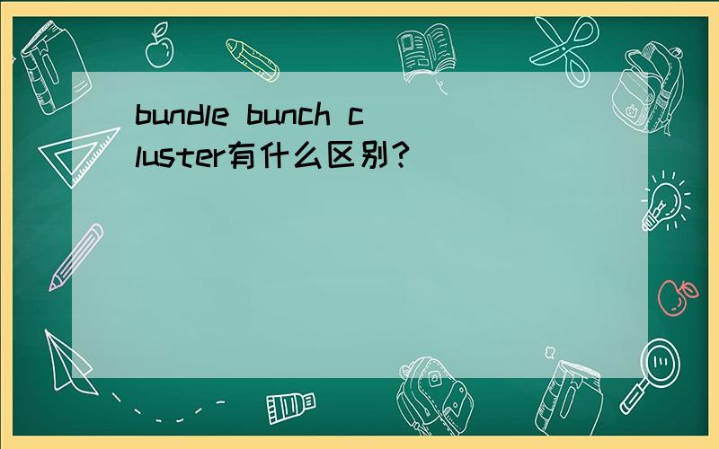 bundle bunch cluster有什么区别?