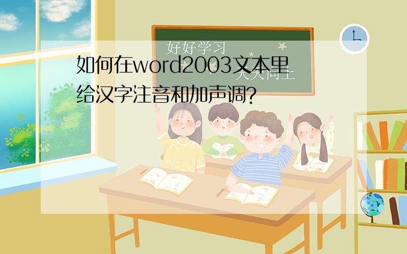 如何在word2003文本里给汉字注音和加声调?