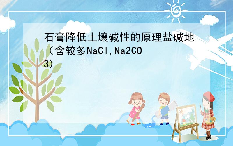 石膏降低土壤碱性的原理盐碱地（含较多NaCl,Na2CO3)