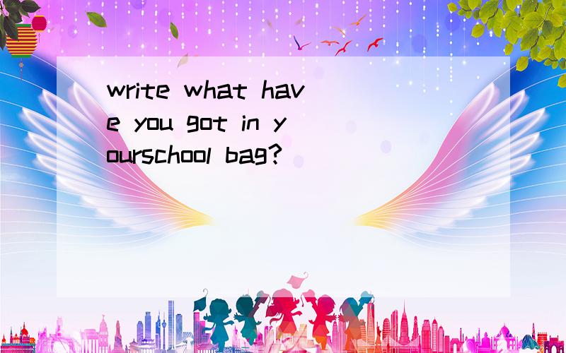 write what have you got in yourschool bag?