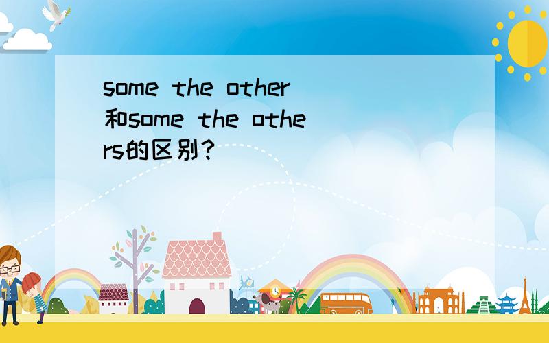 some the other和some the others的区别?
