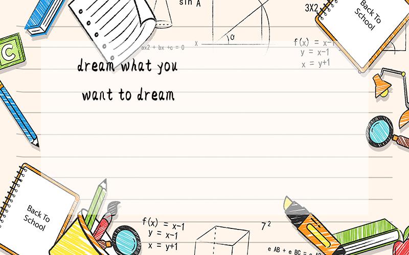 dream what you want to dream