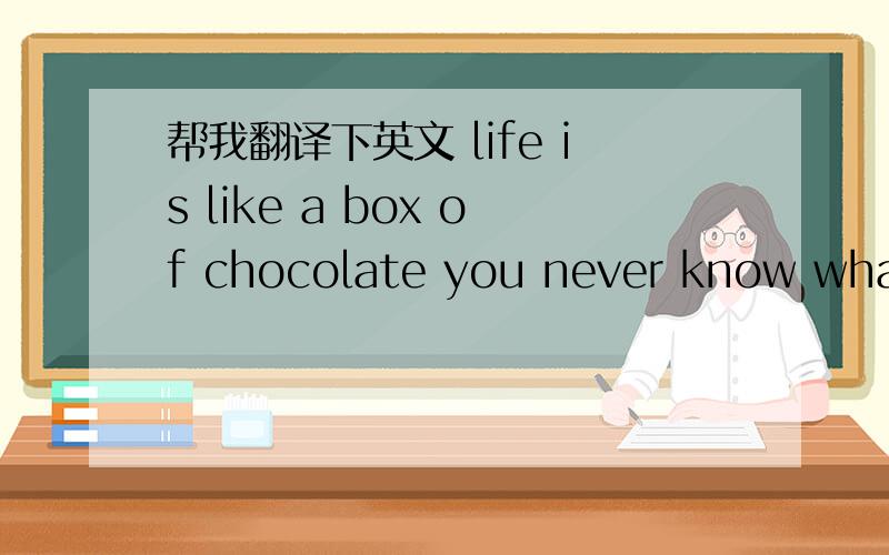 帮我翻译下英文 life is like a box of chocolate you never know what you are gonna get