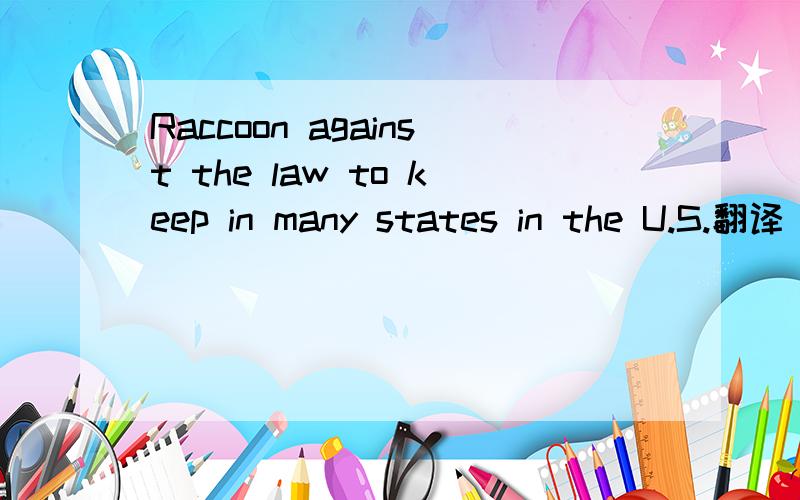 Raccoon against the law to keep in many states in the U.S.翻译