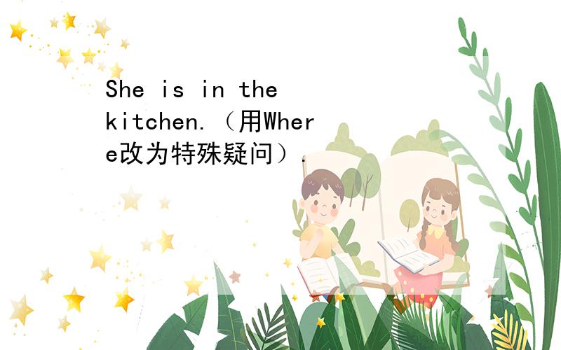 She is in the kitchen.（用Where改为特殊疑问）.